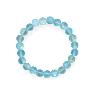 Ocean Wishes! Light Blue Glass Stretch Bracelet - Joyeria Lady