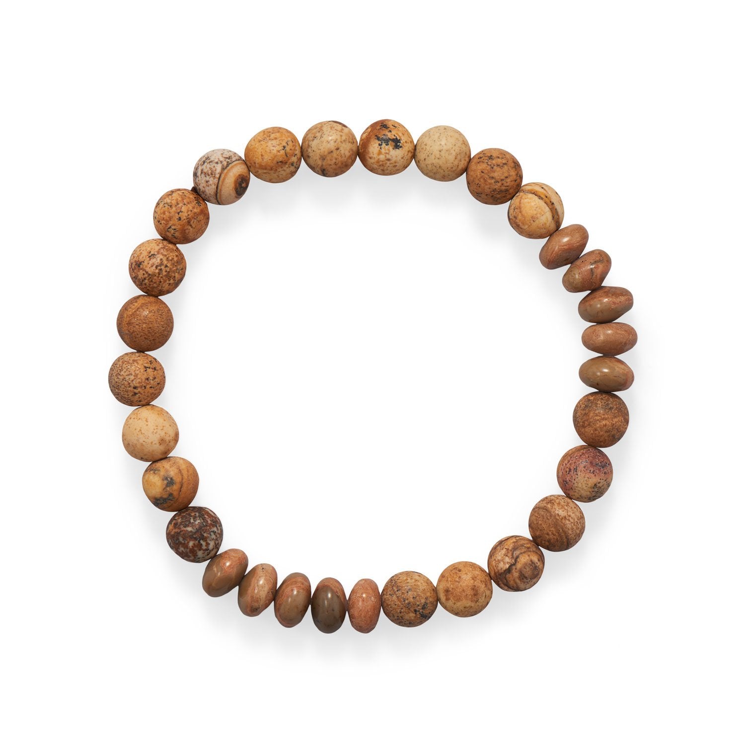8" Map/Picture Jasper Stretch Bracelet - Joyeria Lady