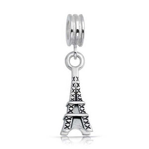 Paris Eiffel Tower L mark Charm Bead 925 Sterling Silver - Joyeria Lady