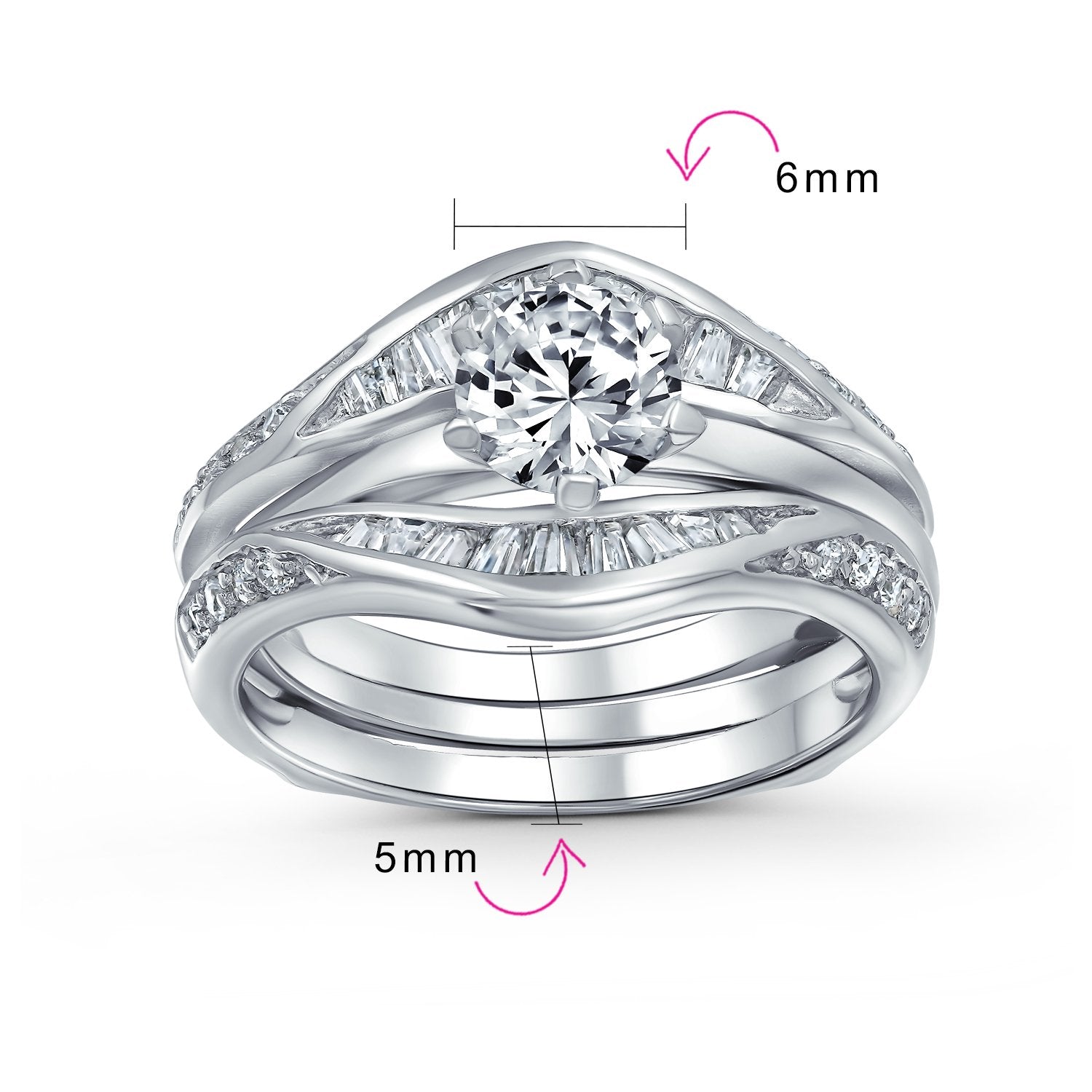 Vintage 3.5Ct Black Onyx Round Cut CZ Wedding Engagement Ring Set In - Foto 3