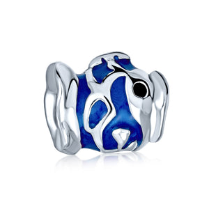 Nautical Sea Fish Ocean Aquatic Blue Charm Bead 925 Sterling Silver - Joyeria Lady