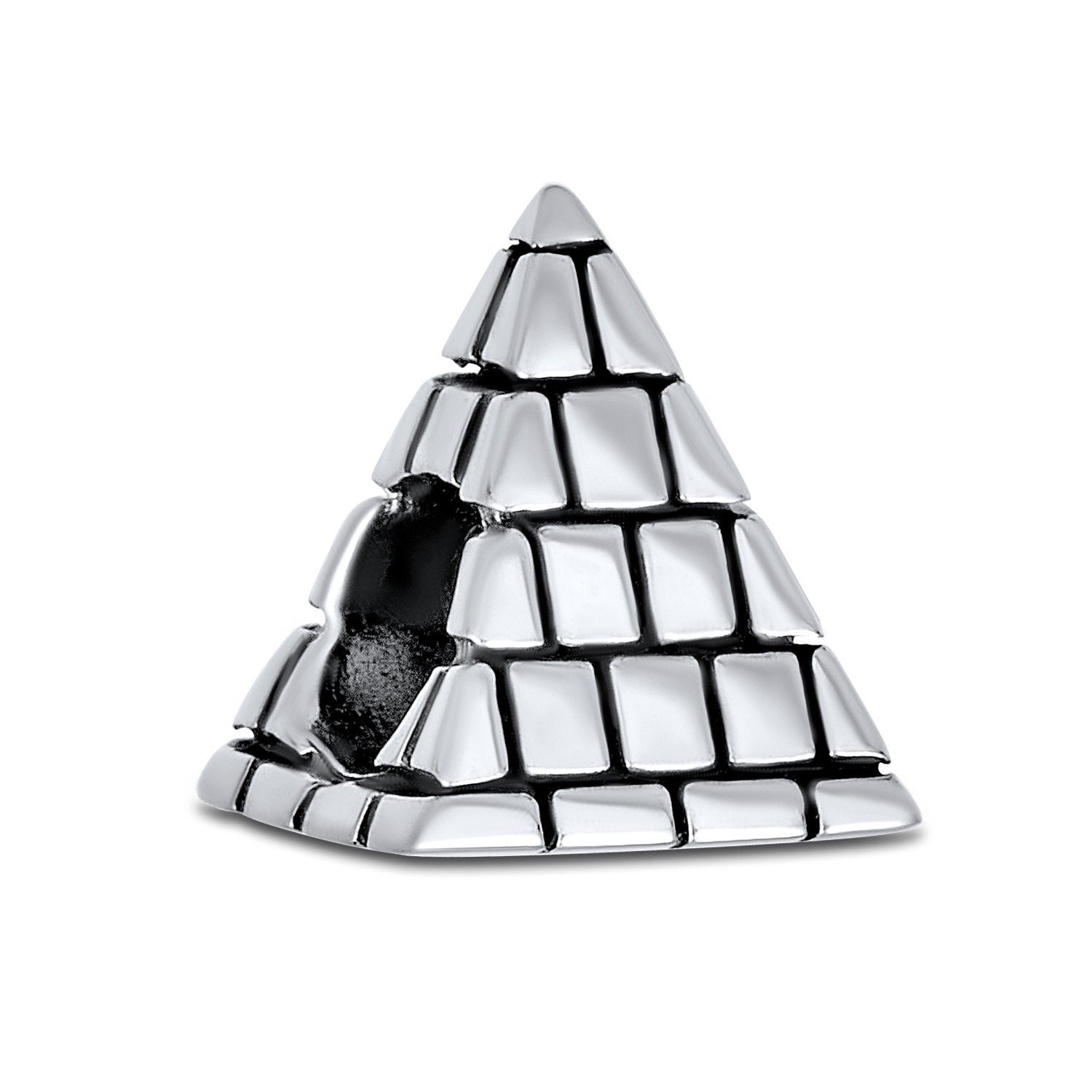 Egyptian Pyramid Vacation Travel Charm Bead 925 Sterling Silver - Joyeria Lady
