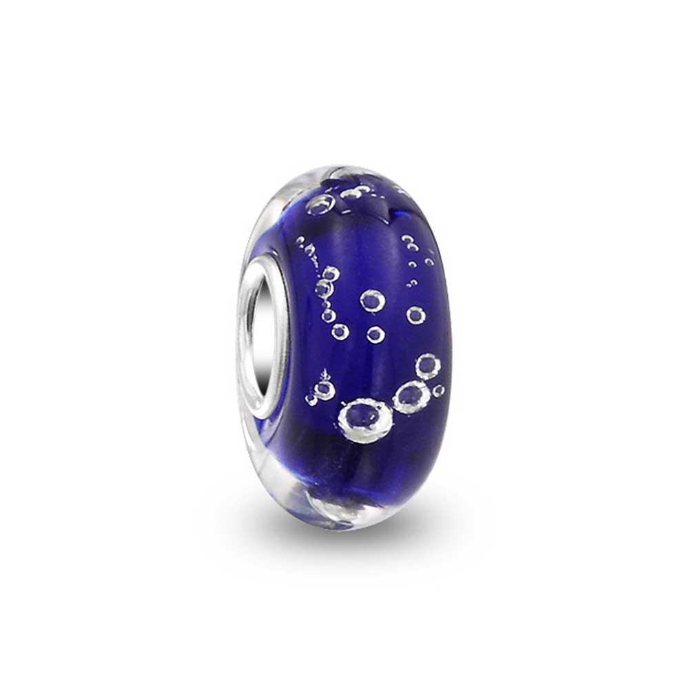 Bubble Murano Glass Bead Charm 925 Sterling Silver - Joyeria Lady