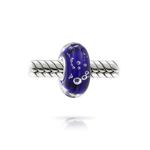 Bubble Murano Glass Bead Charm 925 Sterling Silver