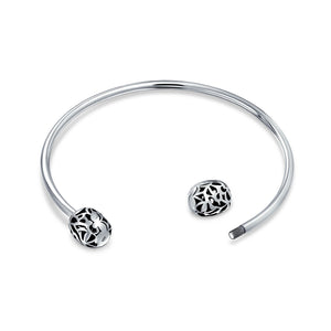 Love Screw Starter Charm Cuff Beads Bangle Bracelet Sterling Silver