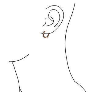 Pave Pink or Brown CZ Inside Out Tube Hoop Earrings
