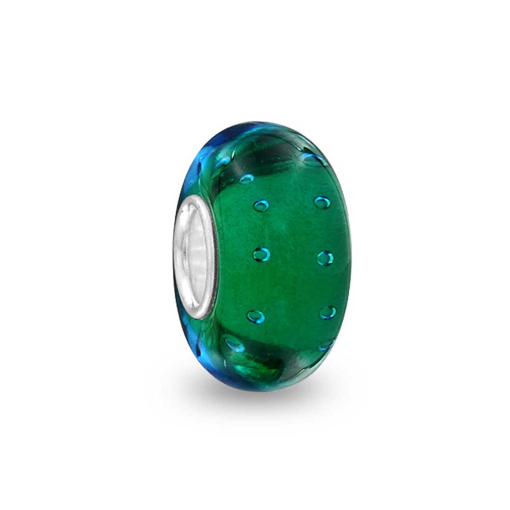 Bubble Murano Glass Bead Charm 925 Sterling Silver - Joyeria Lady