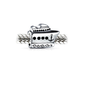 Cruise Ship Travel Yacht Boat Captain Bead Charm 925 Sterling Silver