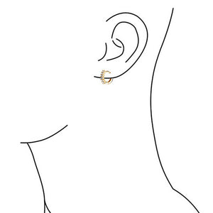 Solitaire CZ Kpop Hoop Earrings Cubic Zirconia Sterling Silver