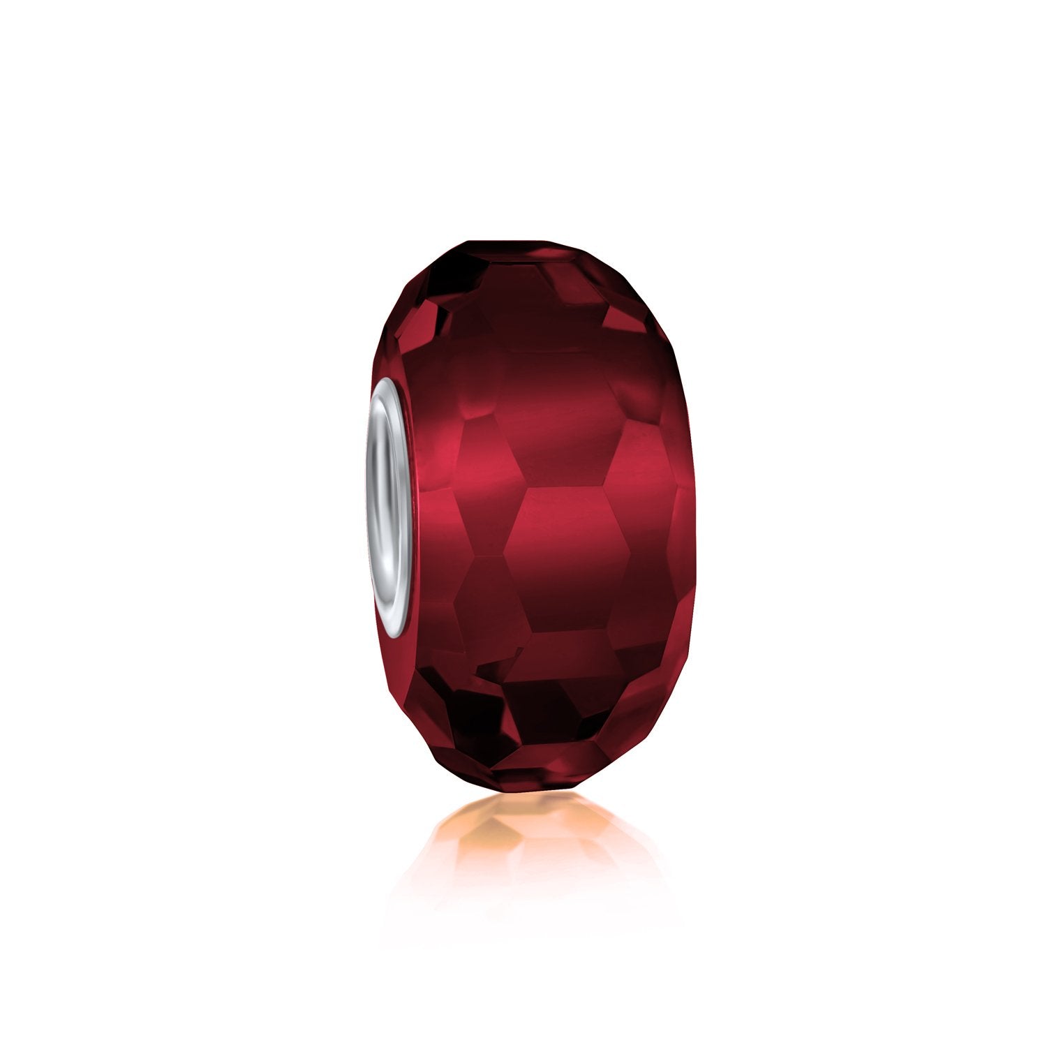 Murano Solid Glass Sterling Silver Bead Charm Spacer More Colors - Joyeria Lady