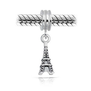 Paris Eiffel Tower L mark Charm Bead 925 Sterling Silver