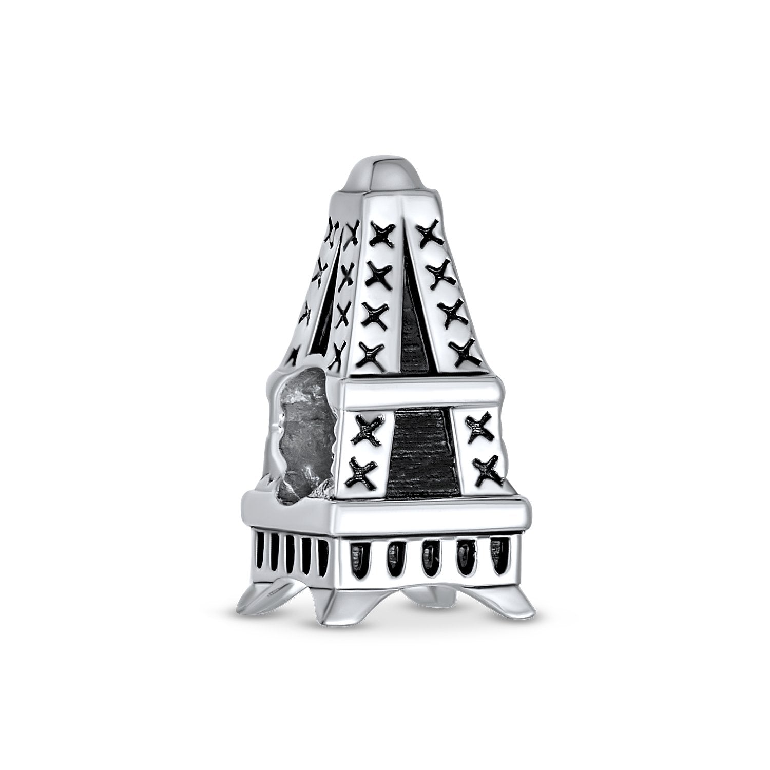 Paris Eiffel Tower L mark Charm Bead 925 Sterling Silver - Joyeria Lady