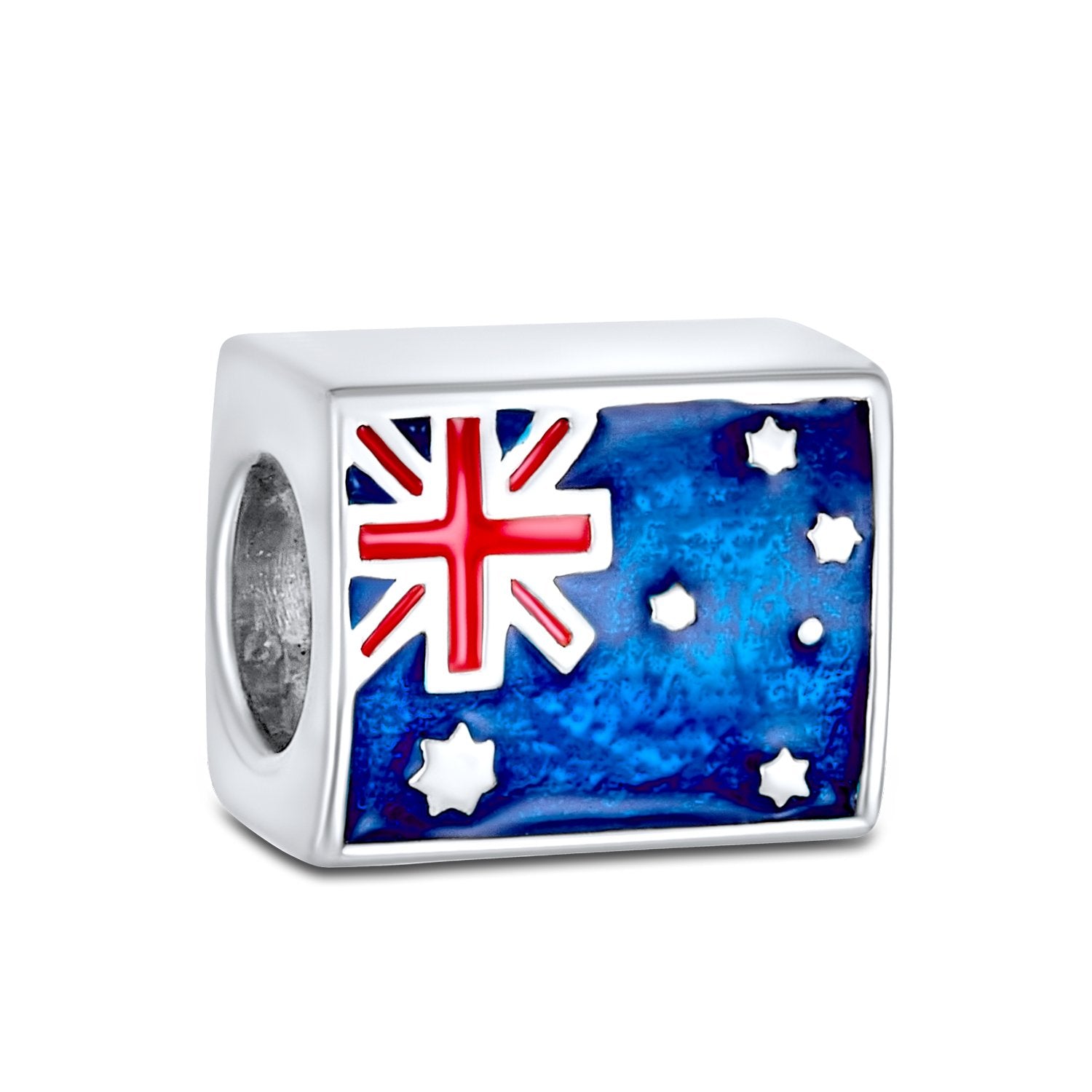 Australian Flag Pride International Charm Bead 925 Sterling Silver - Joyeria Lady