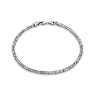 Foxtail Chain Starter Charm European Beads Bracelet Sterling Silver - Joyeria Lady