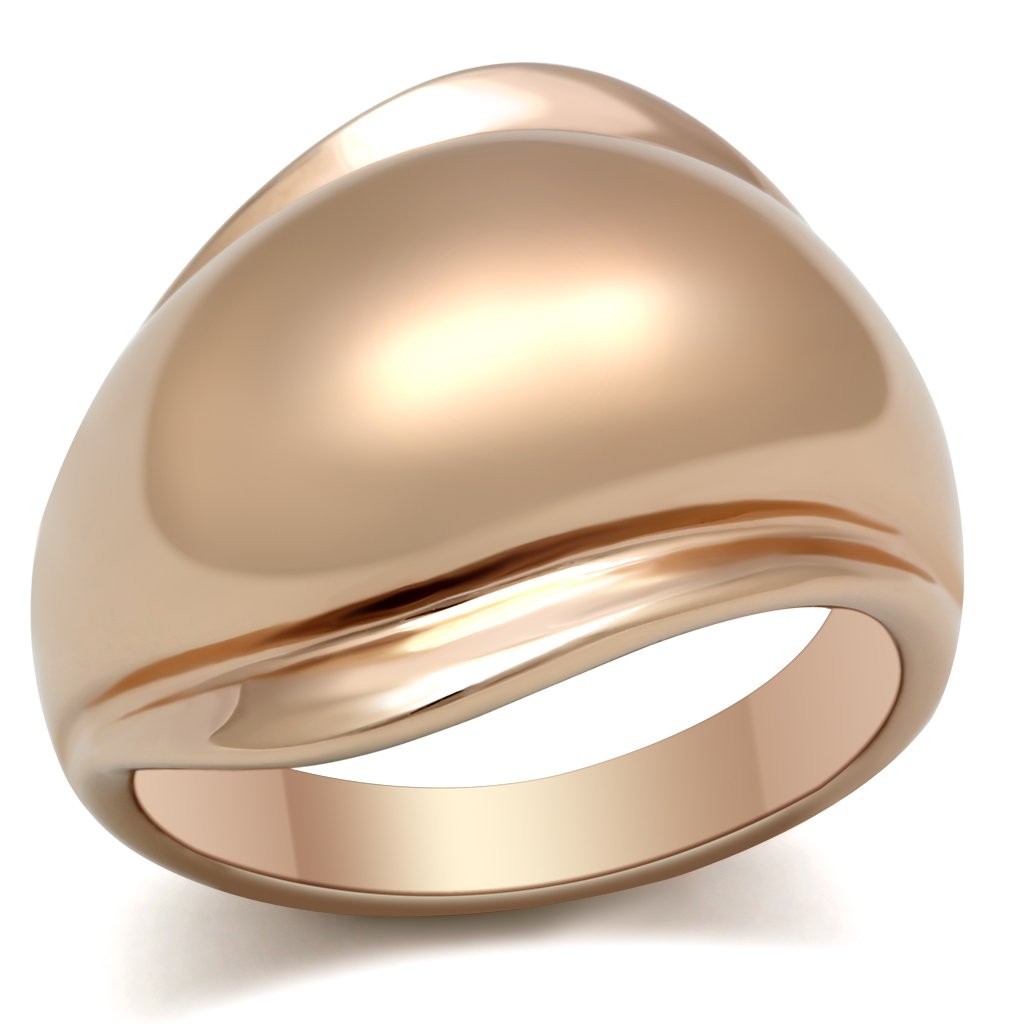 GL157 IP Rose Gold(Ion Plating) Brass Ring with No Stone in No Stone - Joyeria Lady