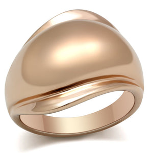 GL157 IP Rose Gold(Ion Plating) Brass Ring with No Stone in No Stone - Joyeria Lady