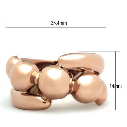 GL158 IP Rose Gold(Ion Plating) Brass Ring with No Stone in No Stone - Joyeria Lady