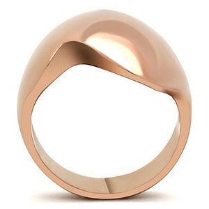 GL160 IP Rose Gold(Ion Plating) Brass Ring with No Stone in No Stone