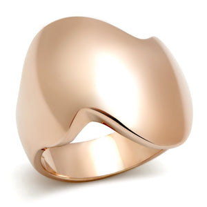 GL160 IP Rose Gold(Ion Plating) Brass Ring with No Stone in No Stone - Joyeria Lady