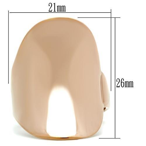 GL207 IP Rose Gold(Ion Plating) Brass Ring with No Stone in No Stone - Joyeria Lady