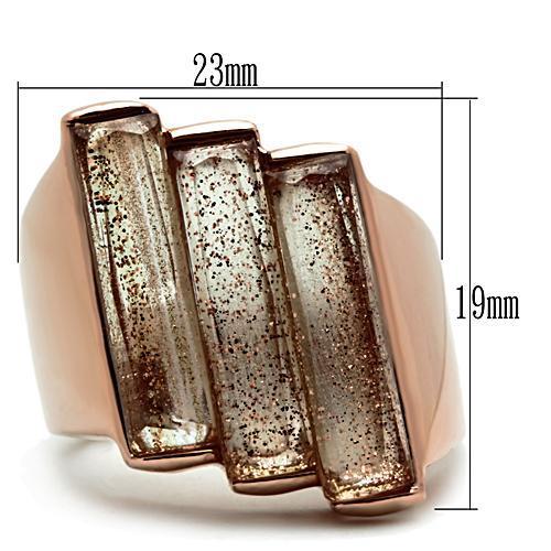 GL231 IP Rose Gold(Ion Plating) Brass Ring with Synthetic in Topaz - Joyeria Lady