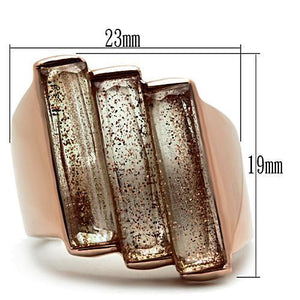GL231 IP Rose Gold(Ion Plating) Brass Ring with Synthetic in Topaz