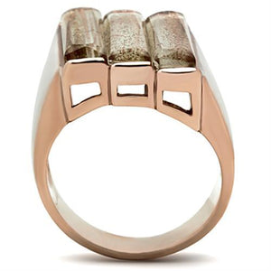GL231 IP Rose Gold(Ion Plating) Brass Ring with Synthetic in Topaz