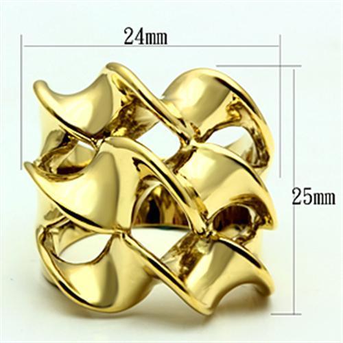 GL288 IP Gold(Ion Plating) Brass Ring with No Stone in No Stone - Joyeria Lady