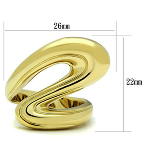 GL290 IP Gold(Ion Plating) Brass Ring with No Stone in No Stone - Joyeria Lady
