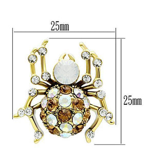 GL347 IP Gold(Ion Plating) Brass Earrings with Top Grade Crystal in Multi Color