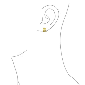 Wide 3 Row Hoop Kpop Earrings or CZ Gold Plated Stainless Steel