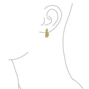 Square Pyramid Shaped Scroll Swirl Filigree Kpop Huggie Earrings Hoop