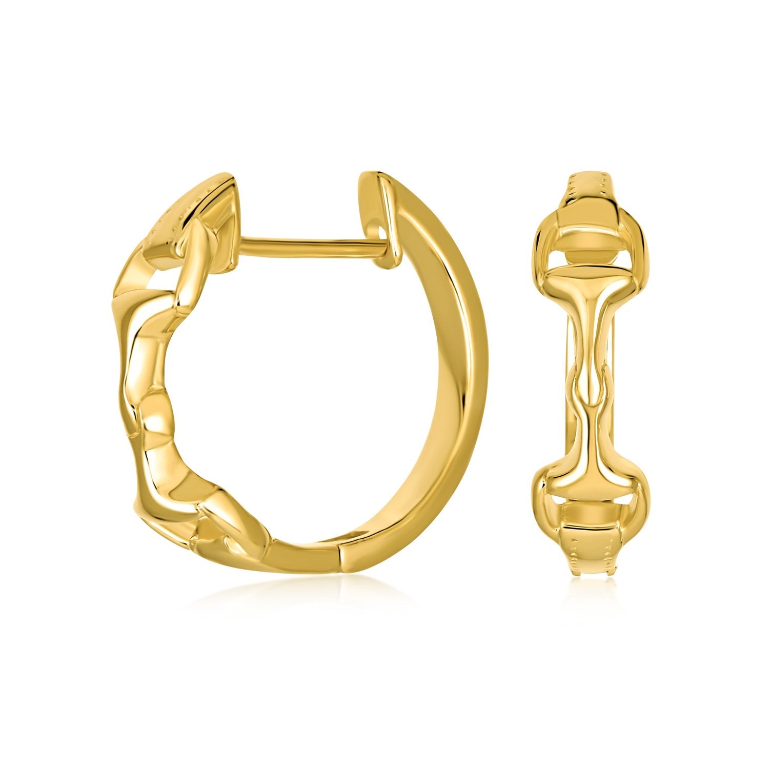 Equestrian Equine Horse Gift Cowgirl Snaffle Horsebit Hoop Earrings - Joyeria Lady