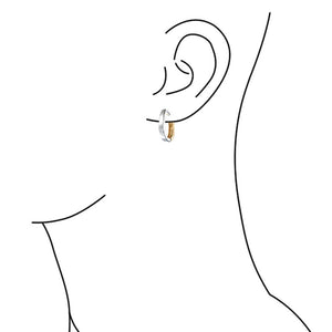 Simple Two Tone Small Oval Huggie Hoop Kpop Earrings For Women Men