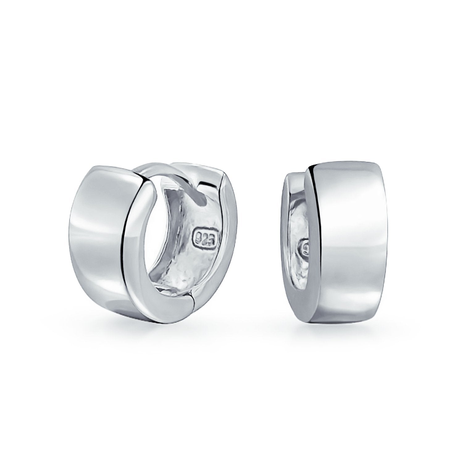 Flat Hoop Kpop Earrings Hinge Rose Gold Plated Sterling Silver - Joyeria Lady