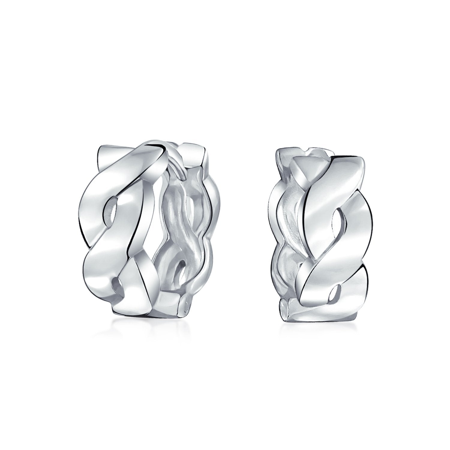 Twist Rope Kpop Hoop Earrings Gold Plated Sterling Silver - Joyeria Lady