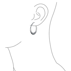 Large Tube Lightweight Hoop Earrings Sterling Silver 1.25 & 1.75 inch