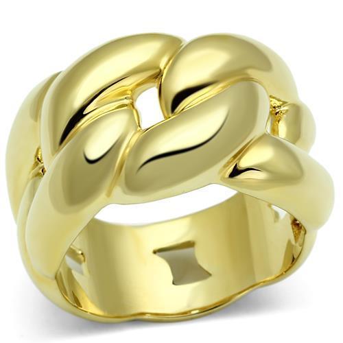 LO2491 Gold Brass Ring with No Stone in No Stone - Joyeria Lady