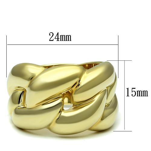 LO2491 Gold Brass Ring with No Stone in No Stone - Joyeria Lady