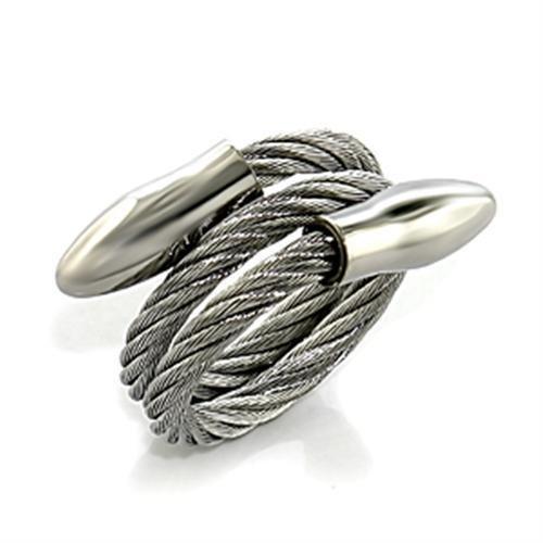 LO393 -  Stainless Steel Ring with No Stone - Joyeria Lady