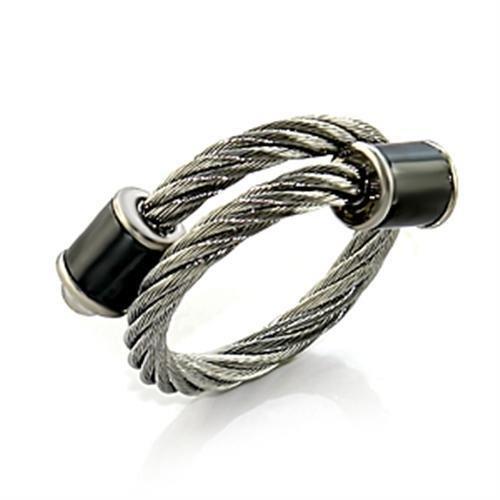 LO394 -  Stainless Steel Ring with No Stone - Joyeria Lady