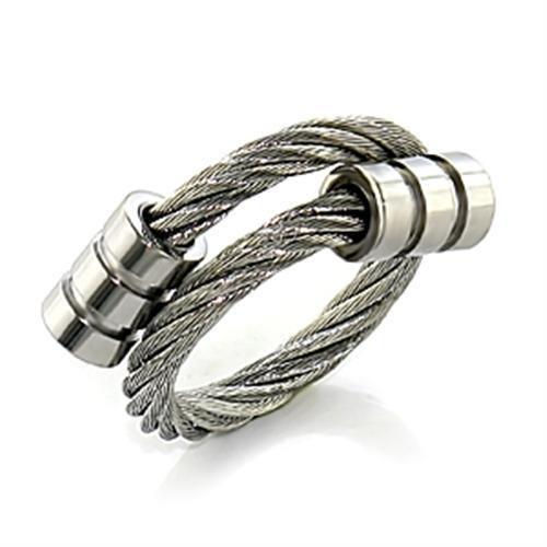 LO395 -  Stainless Steel Ring with No Stone - Joyeria Lady