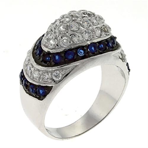 LOA528 - Special Color 925 Sterling Silver Ring with Synthetic Spinel in Montana - Joyeria Lady
