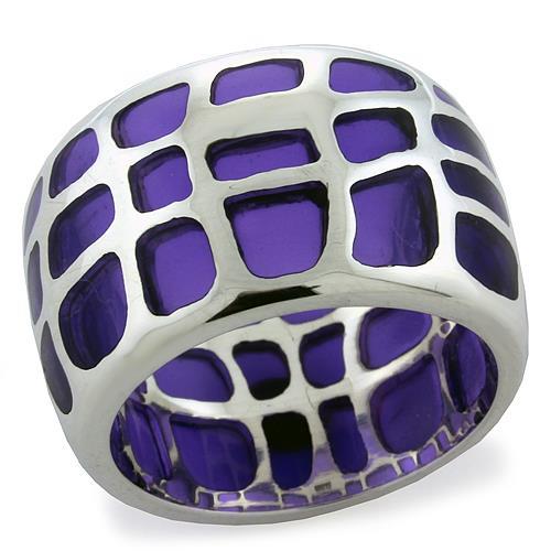 LOAS1076 - High-Polished 925 Sterling Silver Ring with No Stone - Joyeria Lady