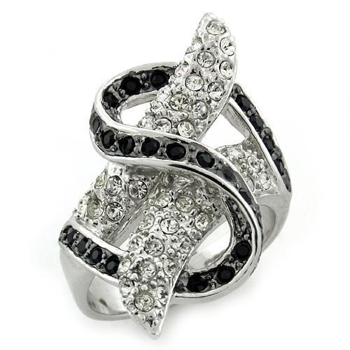 LOAS1133 - Special Color 925 Sterling Silver Ring with Top Grade Crystal  in Multi Color - Joyeria Lady