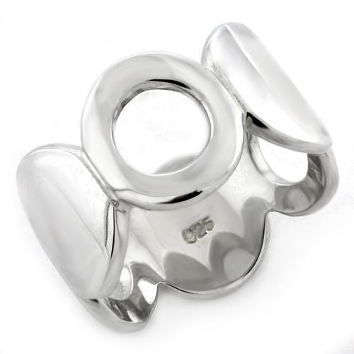LOAS1146 - High-Polished 925 Sterling Silver Ring with No Stone - Joyeria Lady