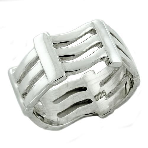 LOAS1157 - High-Polished 925 Sterling Silver Ring with No Stone - Joyeria Lady