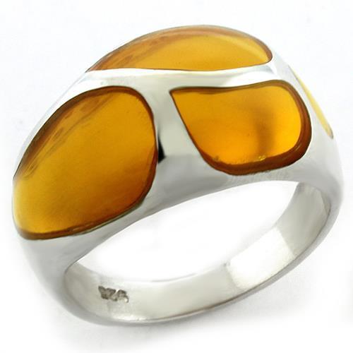 LOAS1175 - High-Polished 925 Sterling Silver Ring with AAA Grade CZ  in Clear - Joyeria Lady