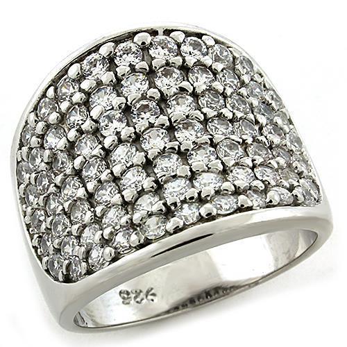 LOAS1184 - Rhodium 925 Sterling Silver Ring with AAA Grade CZ  in Amethyst - Joyeria Lady