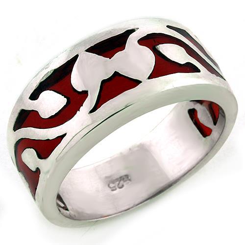 LOAS1201 - High-Polished 925 Sterling Silver Ring with No Stone - Joyeria Lady